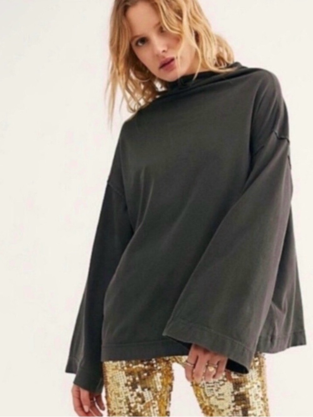 Free People We The Free Supernova Long Sleeve Tee in Gray